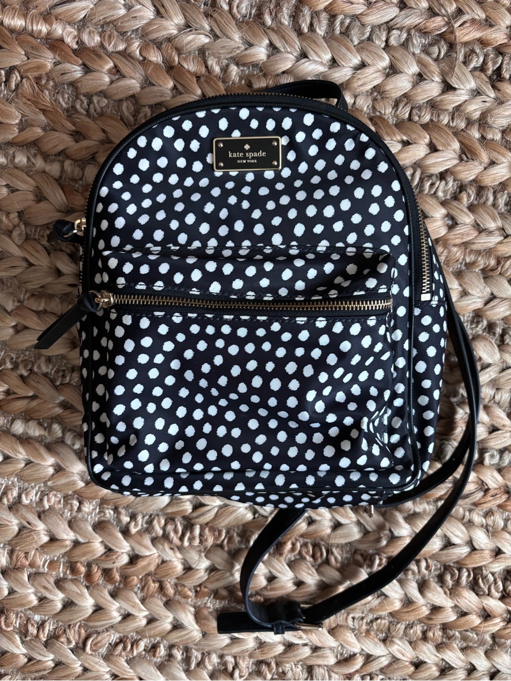 kate spade Black and White Polka Dot Mini Backpack